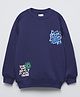 ALAN JONES Cotton Blend Knit Full Sleeves Typography Printed Light Winter Sweatshirt - Blue