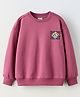 ALAN JONES Cotton Blend Knit Full Sleeves Typography Printed Light Winter Sweatshirt - Pink