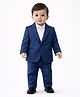 Spool Junior Cotton Woven Full Sleeves Solid 3 Piece Party Suit - Navy Blue