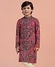 KISAH Viscose Woven Full Sleeves Bandhani Printed Kurta - Maroon