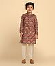 KISAH Cotton Blend Woven Full Sleeves Elephant & Abstract Printed Kurta & Pyjama Set - Multi Colour