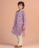 KISAH Viscose Woven Full Sleeves Bandhani Printed Kurta & Pyjama Set - Purple