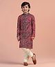 KISAH Viscose Woven Full Sleeves Bandhani Printed Kurta & Pyjama Set - Maroon