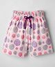 Evimo Single Jersey Knit Above Knee Length Shorts with Polka Dots Print - Light Pink