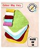 Cocoon Organics Cotton Solid Towel Wash Cloth Pack of 10 - White Yellow Pink Green (Colour May Vary)
