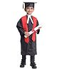 Itsmycostume Full Sleeves Graduation Gown Costume With Cap & Sash - Black & Red