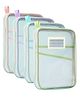 A4 Mesh Zipper File Folder Organizer 3-Layer Waterproof Document Bag with Handle & Label Pocket,