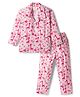Rikidoos Cotton Woven Full Sleeve Co-ords Shirt & Pajama Night Suit with Jungle Theme Print - Pink