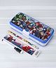 Marvel by SKI Avengers Xylo Pencil Box | Interactive Whiteboard, Marker Pen & Timetable for Fun and Organized School Days - Blue