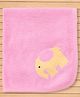 Child World Terry Knit Unisex Hand & Face Towels With Yellow Elephant Print L 45 x B 45 cm - Pink
