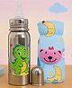 Totilo Stainless Steel Bottle With Soft Bottle Cover, 250 ml- Dino Design & Blue