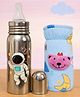 Totilo Stainless Steel Bottle With Soft Bottle Cover, 250ML- Astro Design & Blue