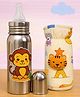 Totilo Stainless Steel Bottle With Soft Bottle Cover, 250 ml- Monkey Design & Yellow