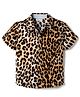CrayonFlakes Rayon Woven Half Sleeves Leopard Printed Shirt - Brown