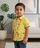 Vastrarth Cotton Woven Half Sleeves Balloon Printed Shirt - Yellow