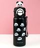 KolorFish Panda Style Water Bottle for Kids Leakproof Travel Sipper BPA-Free Reusable Cute Design Tumbler 304 Stainless Steel Inner 700ml - Black
