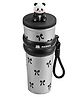 KolorFish Panda Style 700ml Water Bottle for Kids | Leakproof Travel Sipper | BPA-Free | Reusable Cute Design Tumbler | 304 Stainless Steel Inner (Black)
