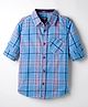 Noddy Full Sleeves Tartan Checked Shirt - Light Blue