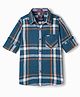 Noddy Full Sleeves Checked Shirt - Turquoise