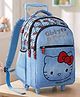 Hello Kitty Height 16 Inches Trolley School Bag 22 Litres with 3 Compartment & 1 Front Pocket - Light Blue.