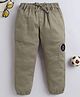 BAATCHEET Cotton Woven Kindness Patch Detailed Joggers - Beige