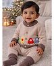 Little Surprise Box Blended Knit Full Sleeves Cars Designed Winter Shirt & Pant Set - Beige