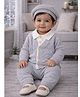 Little Surprise Box Blended Knit Full Sleeves Cable Knit Designed Winter Shirt & Pant  Set - Grey - Circumference 14 Cm