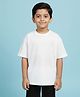 Kiddopanti Cotton Knit Half Sleeves Solid Tee - White
