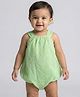 Creative Kids Georgette Woven Sleeveless Swiss Dots Detailed Onesie - Green