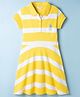 US Polo Assn Cotton Knit Half Sleeves Striped Frock - Light Yellow