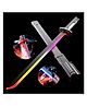 Zyamalox Led light katana sword with cover sound effects color changing blade premium realistic toy for kids games indoor family games and play - Multicolor