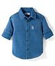 US Polo Assn Cotton Woven Full Sleeves Solid Color Shirt - Blue