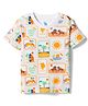 US Polo Assn 100% Cotton Knit Half Sleeves Beach Theme Printed T-Shirt - Beige