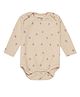 URBANRAC Cotton Knit Full Sleeves Floral Printed Onesie - Cream