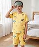 Pine Kids Cotton Knit Half Sleeves T-Shirt & Shorts Co-ord Night Suit With Animal Print - Yellow