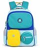 Little Surprise Box Height 16 Inches , Teal & Yellow 3 different pocket style school backpack for older kids & Adults-Teal
