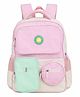 Little Surprise Box Height 16 Inches , Pink & Mint 3 different pocket style school backpack for older kids & Adults-Pink