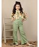 Cutiekins Woven Full Sleeves  Floral Printed Top & Pant Set - White & Multi Colour