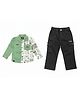 CRUNCHY NACHOS Knitted Woven Full Sleeves Abstract Printed Shirt & Cargo Pants Set - Light Green