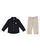 CRUNCHY NACHOS Cotton Woven Full Sleeves Textured Shirt & Pant Set - Black