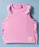 Little Kangaroos Cotton Knit Sleeveless Top With Patch - Pink