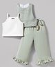 Little Kangaroos Woven Sleeveless Solid Tops & Lounge Pant Set - Mint