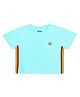 Plan B Cotton Knit Half Sleeves RainbowTape Printed Tee - Light/Sky Blue