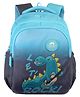 Faber Castle Height 14 Inches Dino Printed School Backpack - Aqua Blue