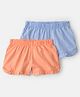 Carter's Cotton Knit Mid Thigh Length Solid Colour Shorts Pack of 2 - Peach & Light Blue