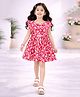 Tiara Cotton Jersey Knit Sleeveless Frill Detailed Floral Printed Dress - Red