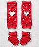 Tipy Tipy Tap Glitter Embellished  Heart Beaded & Applique Detailed Legwarmers With Socks - Red