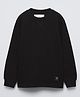 ALAN JONES Cotton Blend Knit Full Sleeves Solid Tee - Black