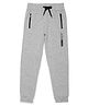 ALAN JONES Cotton Blend Knit Solid Joggers - Light Grey Marl