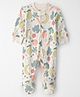 little planet by carter's Full Sleeves Sleepsuit With Beetroot Print - Off White